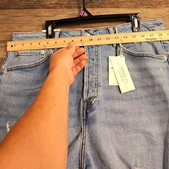 Forever 21 Light Blue Distressed Jean Shorts - Picture 7 of 9